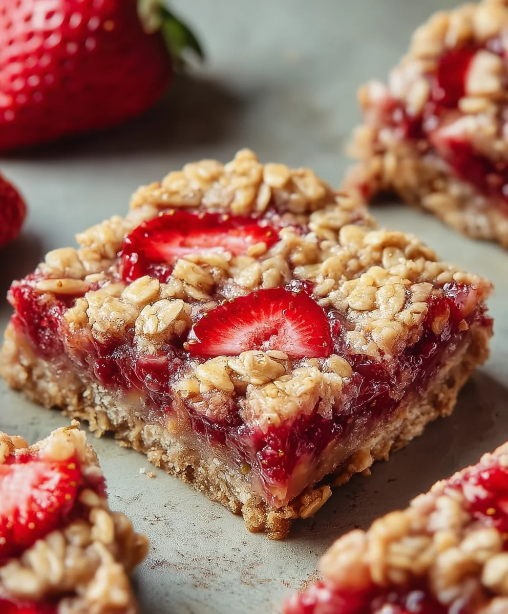 Easy Strawberry Oat Bars-Healthy Breakfast Treat