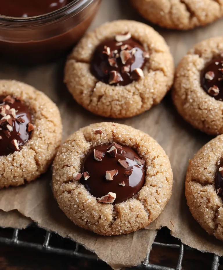 Nutella Thumbprint Cookies- Decadent Hazelnut Chocolate Bites