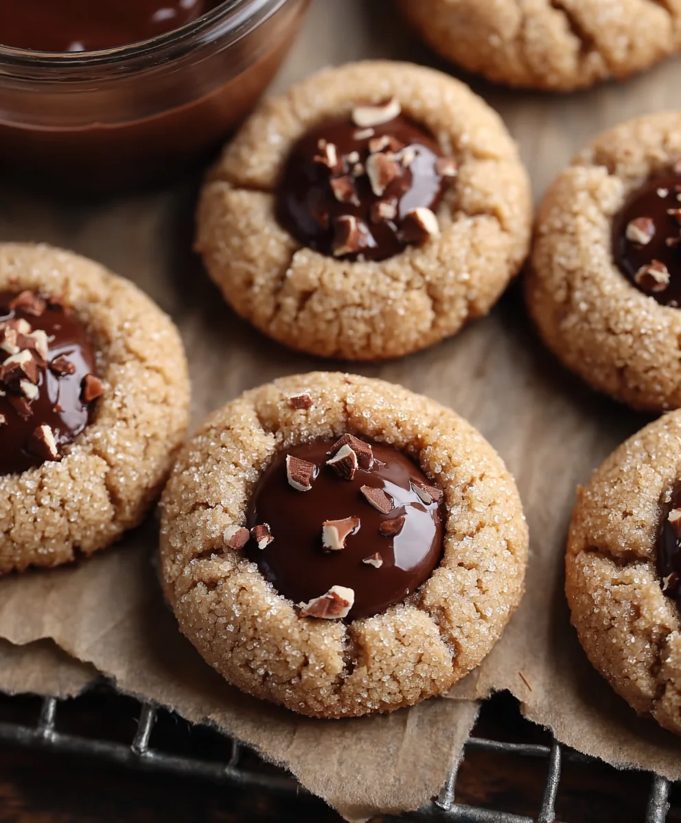 Nutella Thumbprint Cookies- Decadent Hazelnut Chocolate Bites