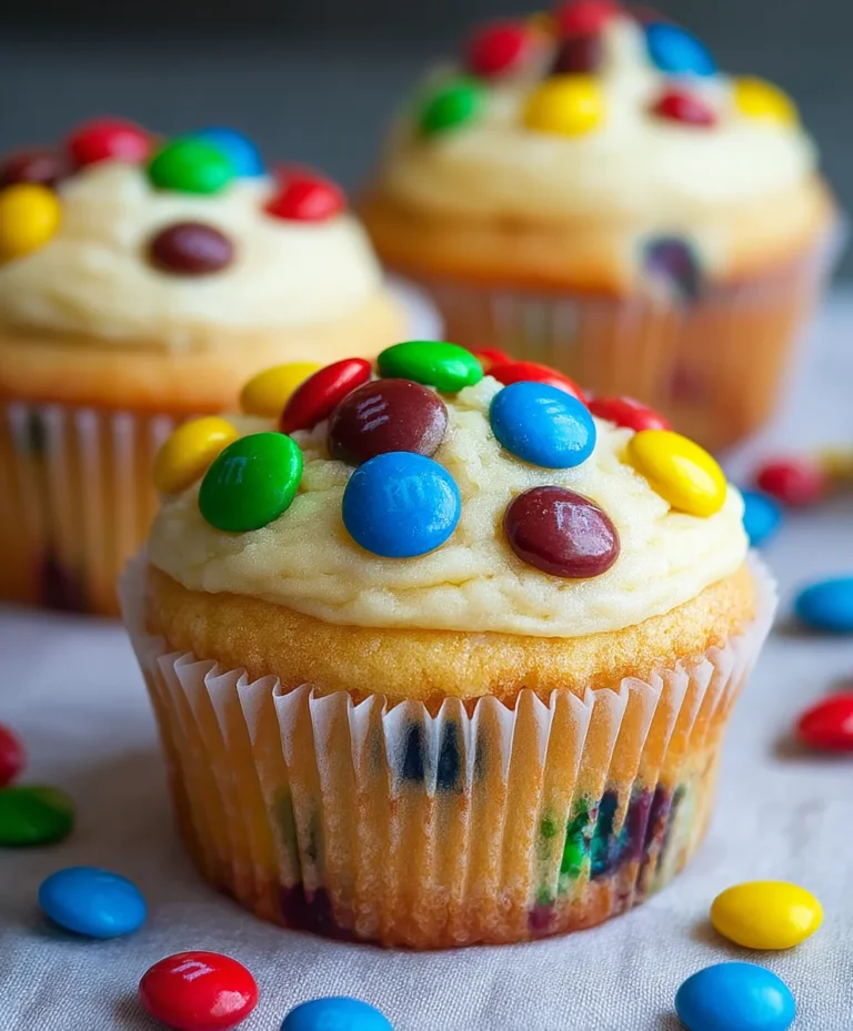 M&M Cupcakes Delicious Easy Recipe