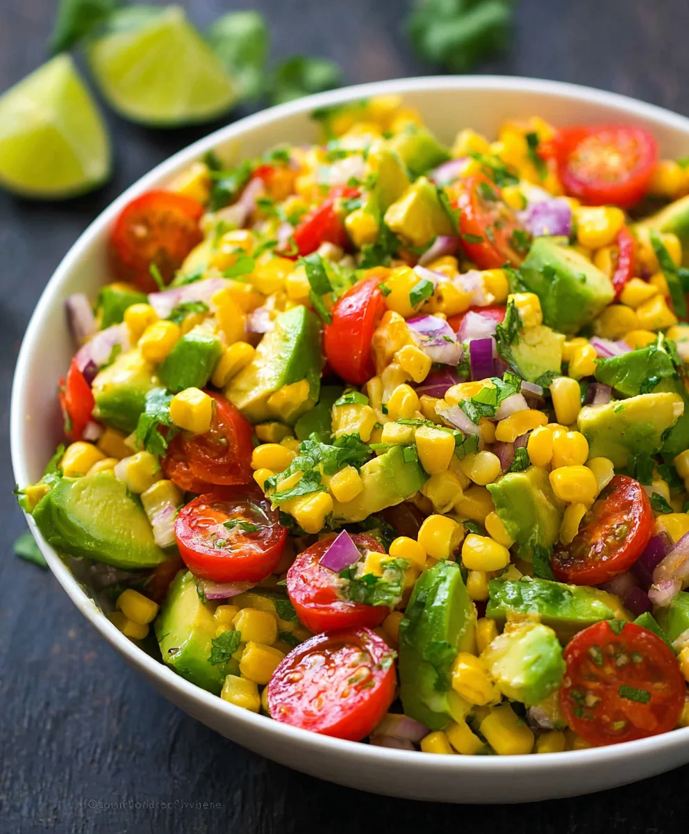 Creamy Avocado Corn Salad-Fresh & Easy Recipe