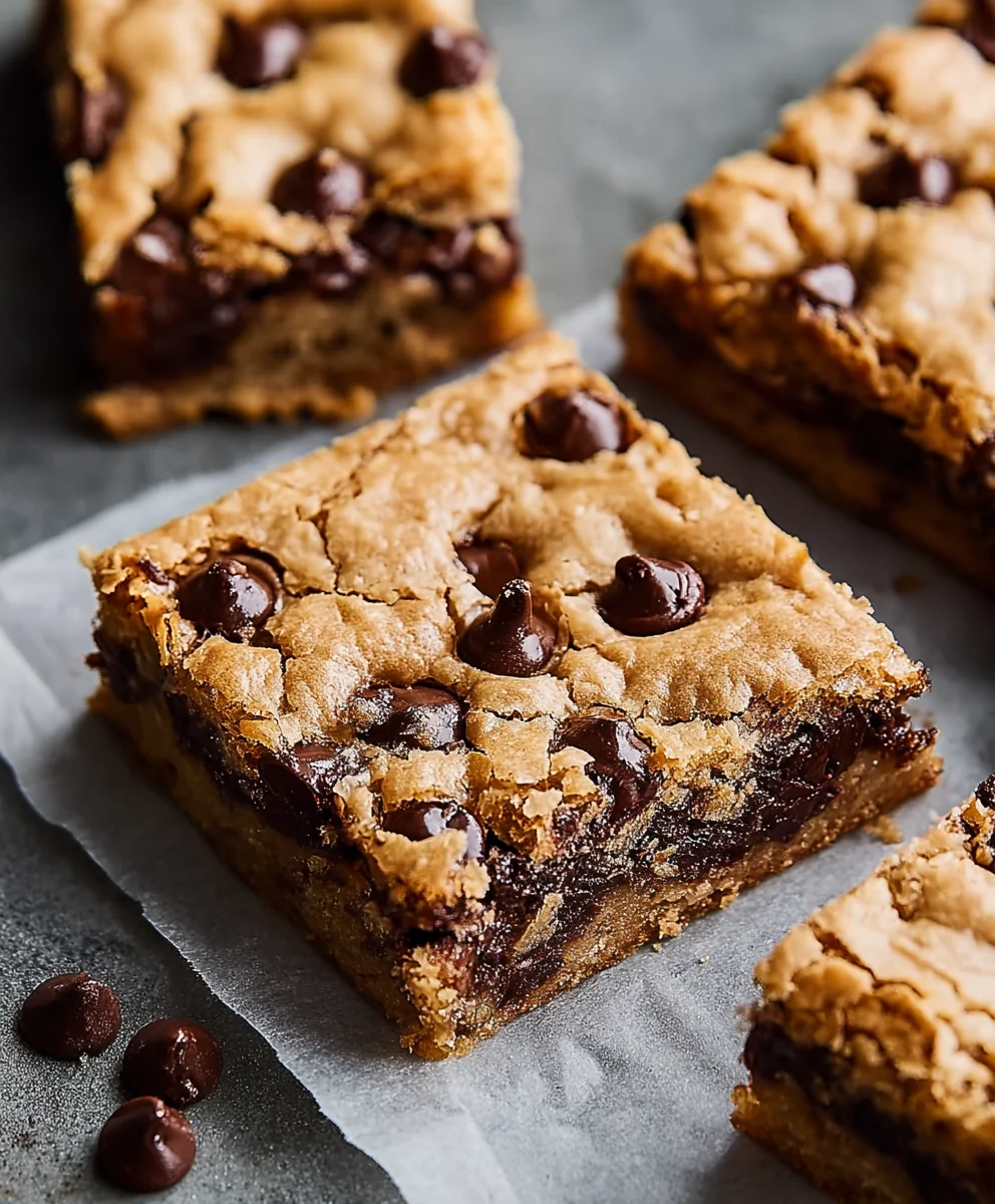 Classic Chocolate Chip Cookie Bars - Easy Chewy Recipe