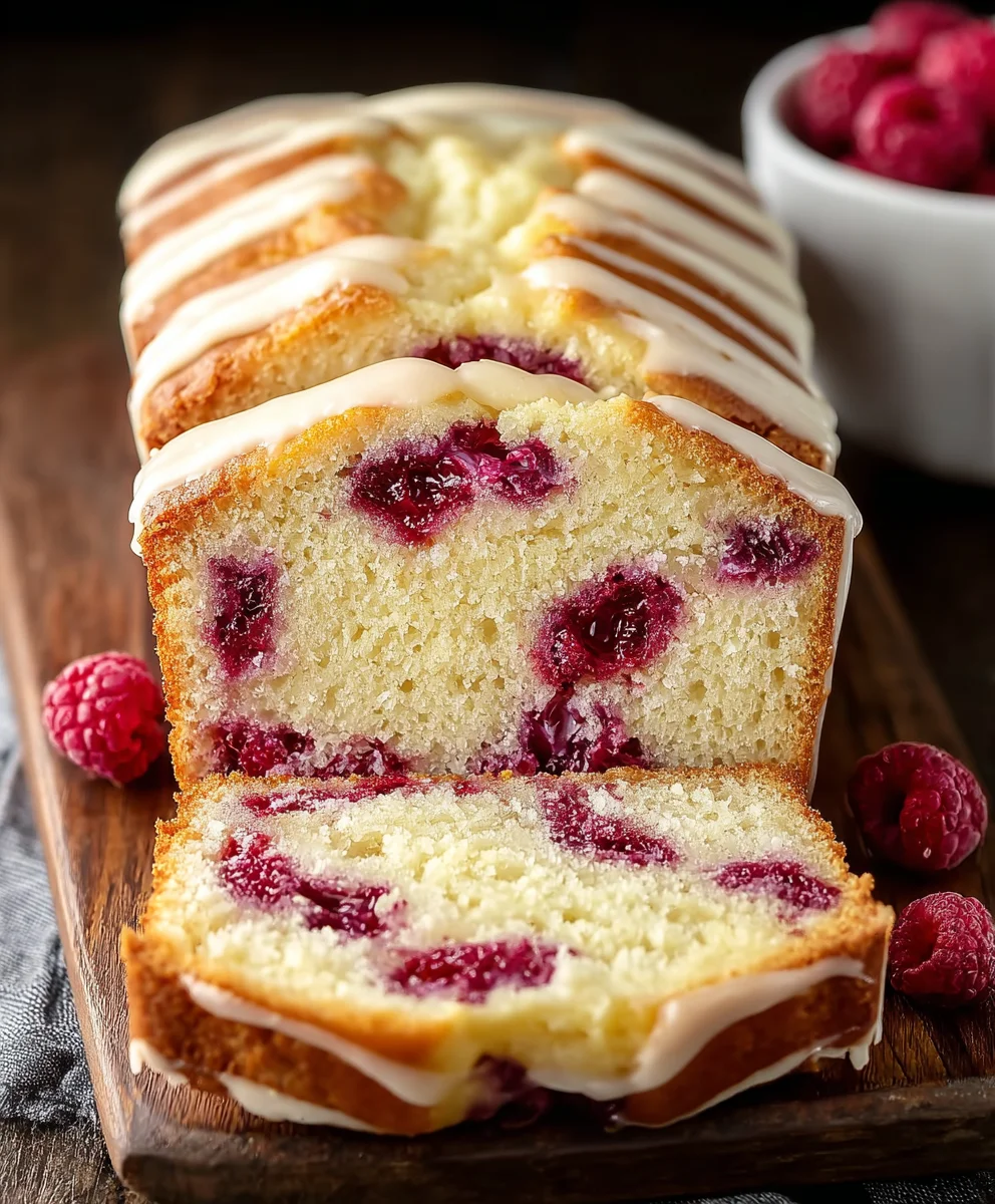 White Chocolate Raspberry Loaf Cake - Easy Dessert Recipe
