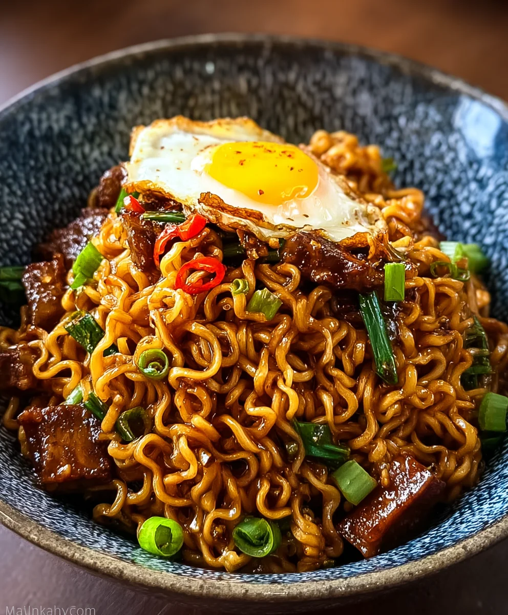 Spicy BBQ Beef Ramen Noodles- Quick & Easy Recipe