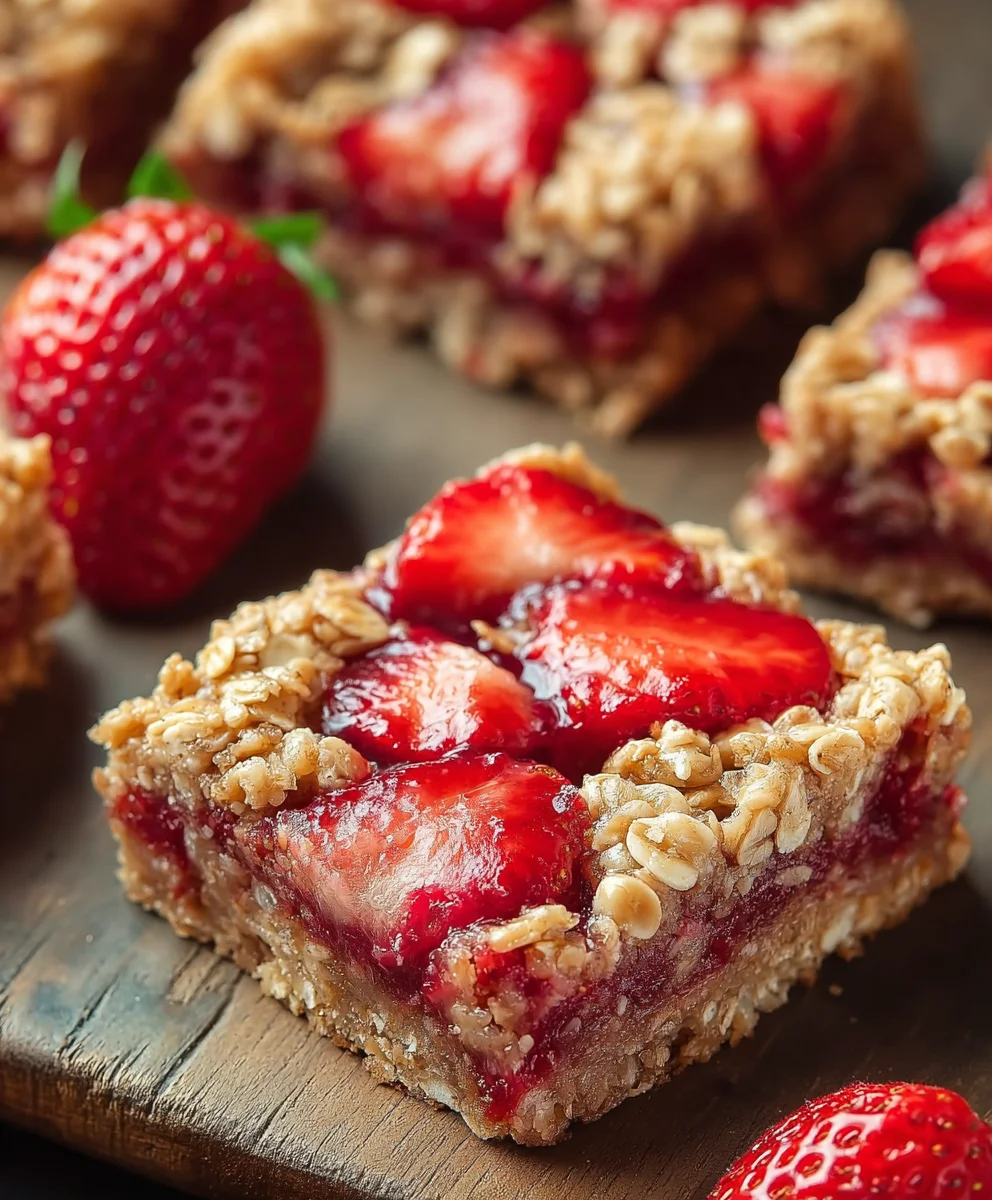 Easy Strawberry Oat Bars-Healthy Breakfast Treat