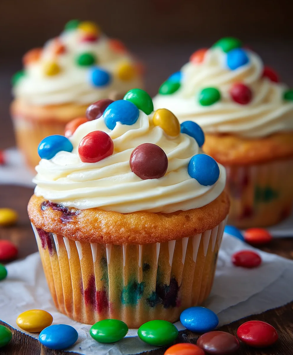 M&M Cupcakes Delicious Easy Recipe