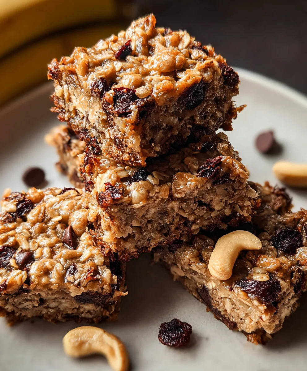 Easy Banana Oat Breakfast Bars-Quick Healthy Treat