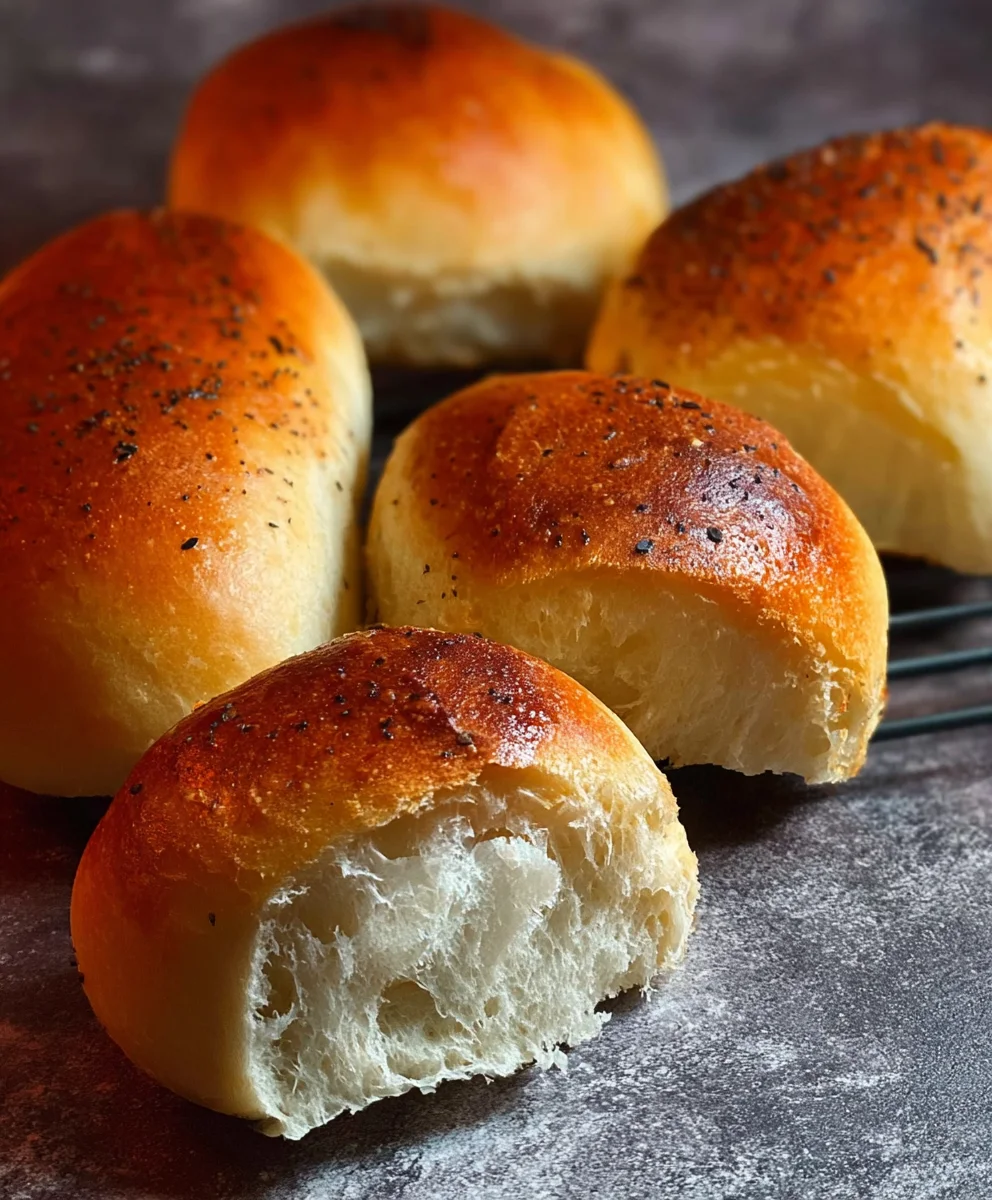 No Knead Sandwich Rolls - Easy Hour Recipe