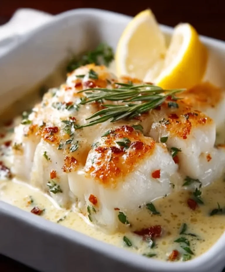 Easy Baked Cod Coconut Lemon Cream Sauce