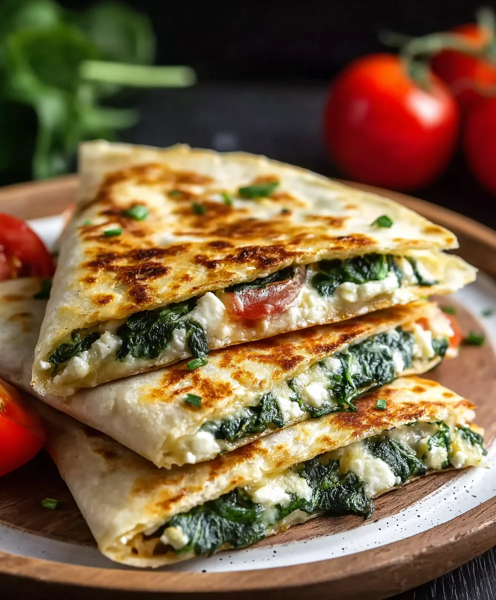 Easy Spinach Feta Quesadillas Recipe