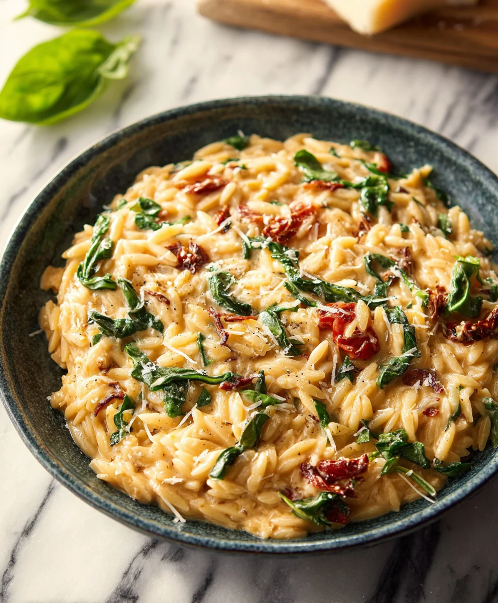 Creamy Tuscan Orzo - Easy Weeknight Dinner