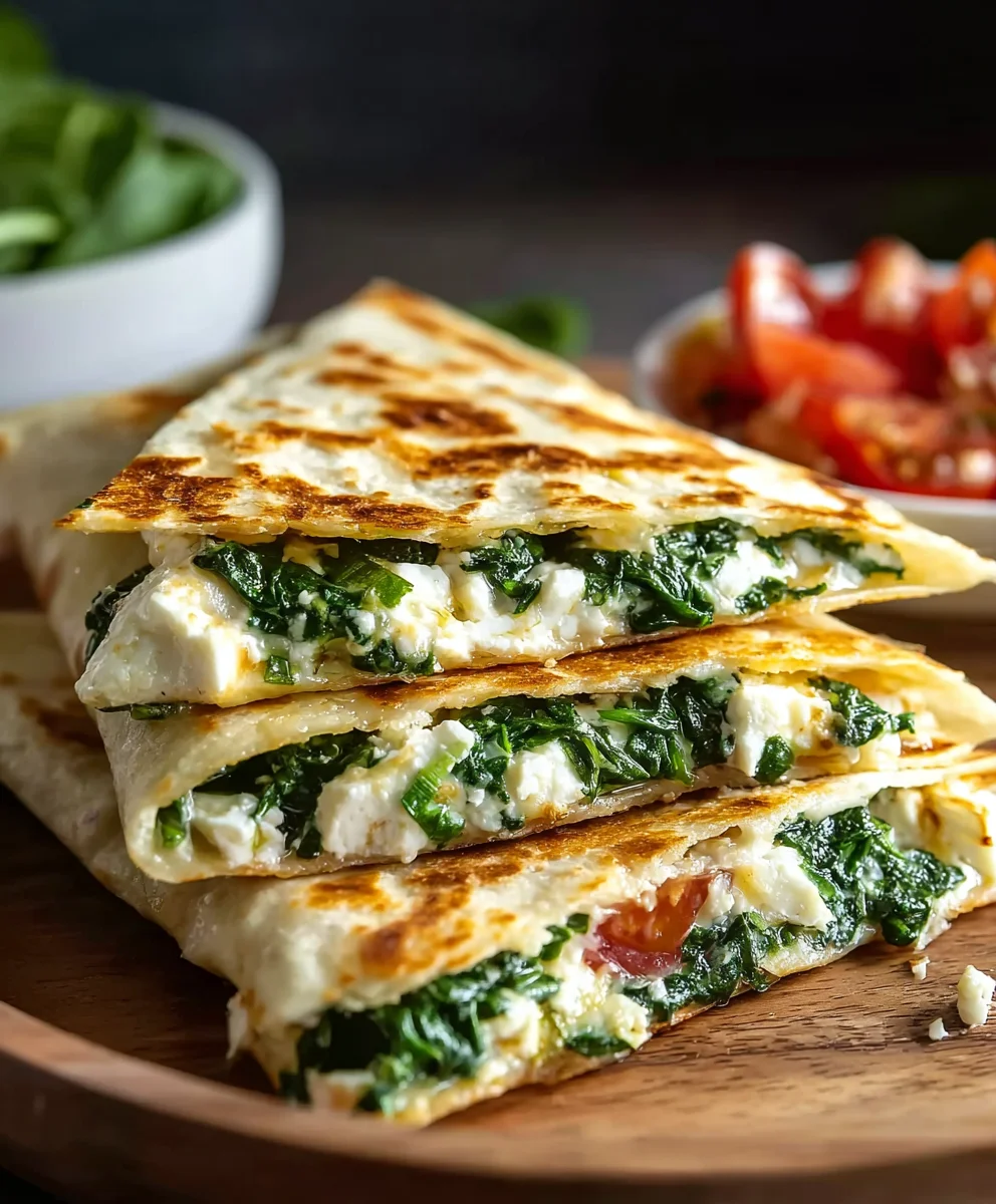 Easy Spinach Feta Quesadillas Recipe