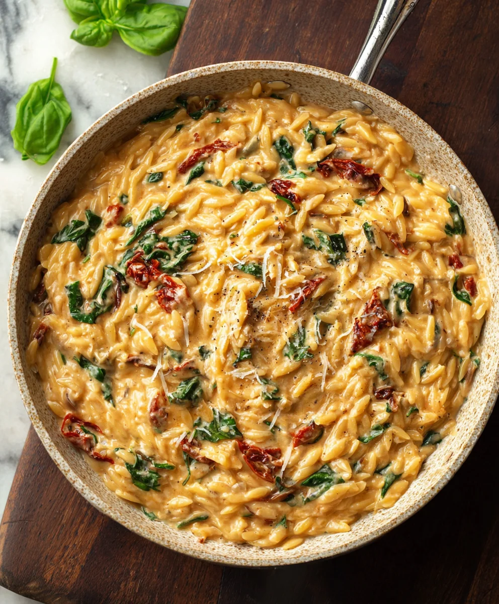 Creamy Tuscan Orzo - Easy Weeknight Dinner