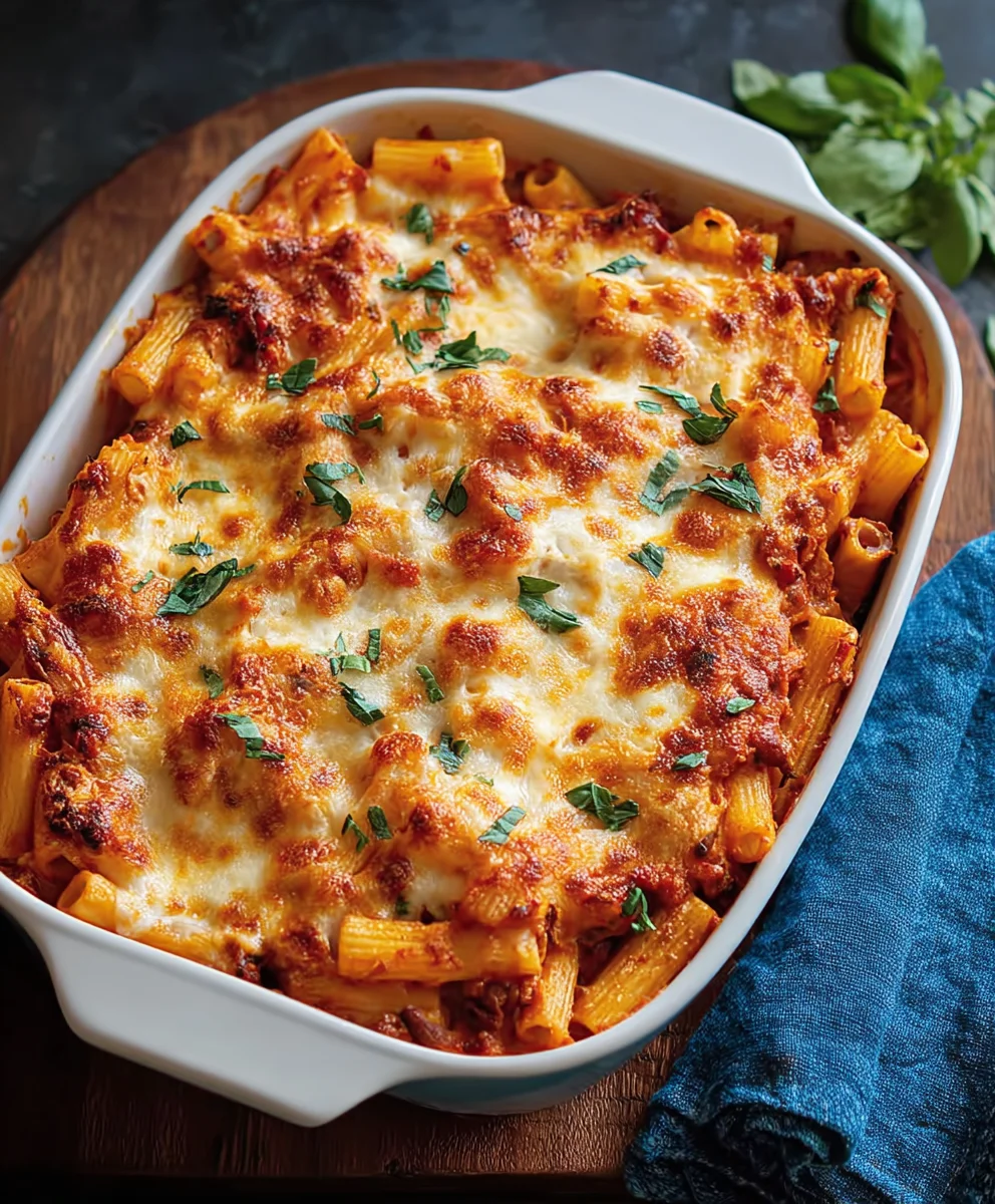 Three Cheese Baked Ziti Recipe - Cheesy Comfort Food