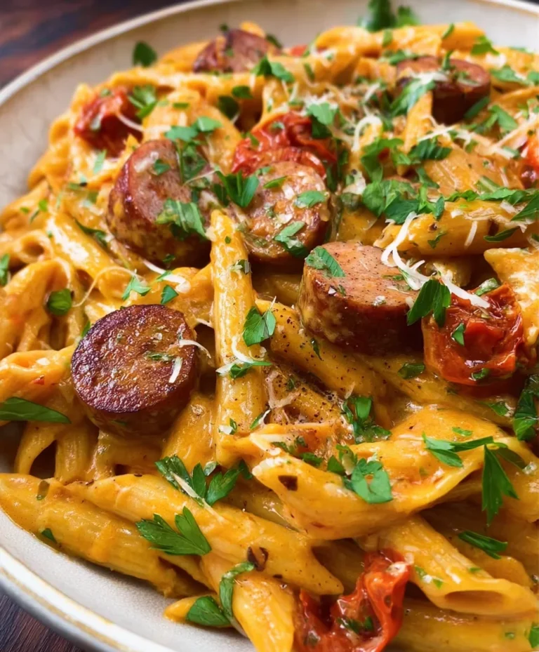 One Pot Creamy Cajun Sausage Pasta Quick Recipe