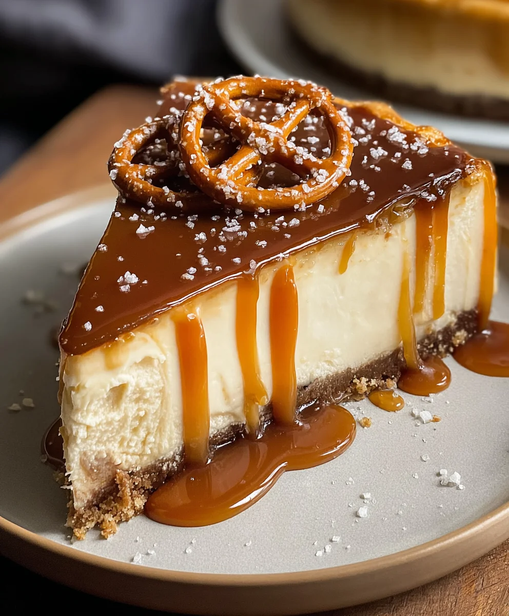 Salted Caramel Pretzel Cheesecake- Decadent Dessert