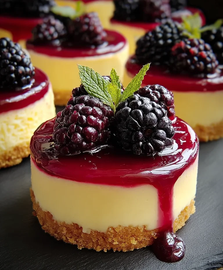 Lemon Raspberry Blackberry Mini Cheesecakes