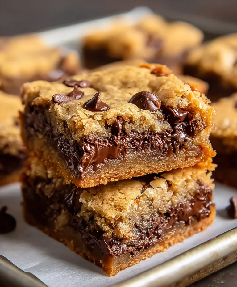 Gooey Chocolate Chip Cookie Bars- Easy & Delicious