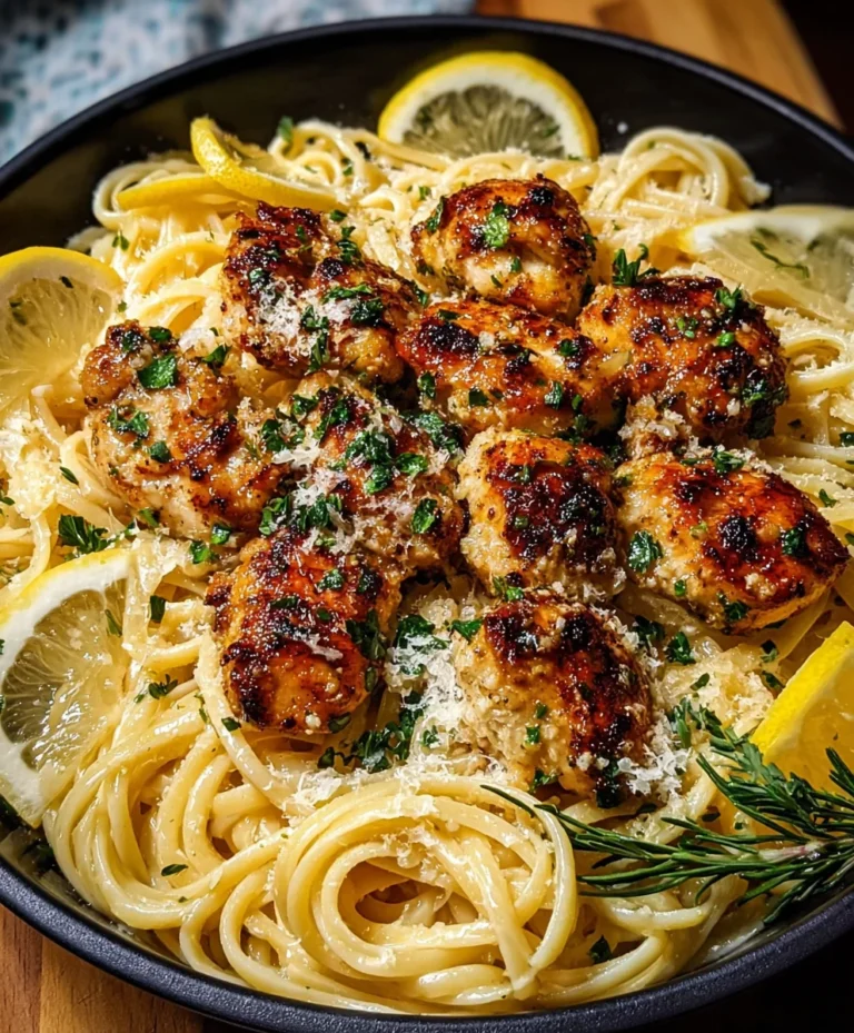 Lemon Garlic Butter Chicken Parmesan Linguine