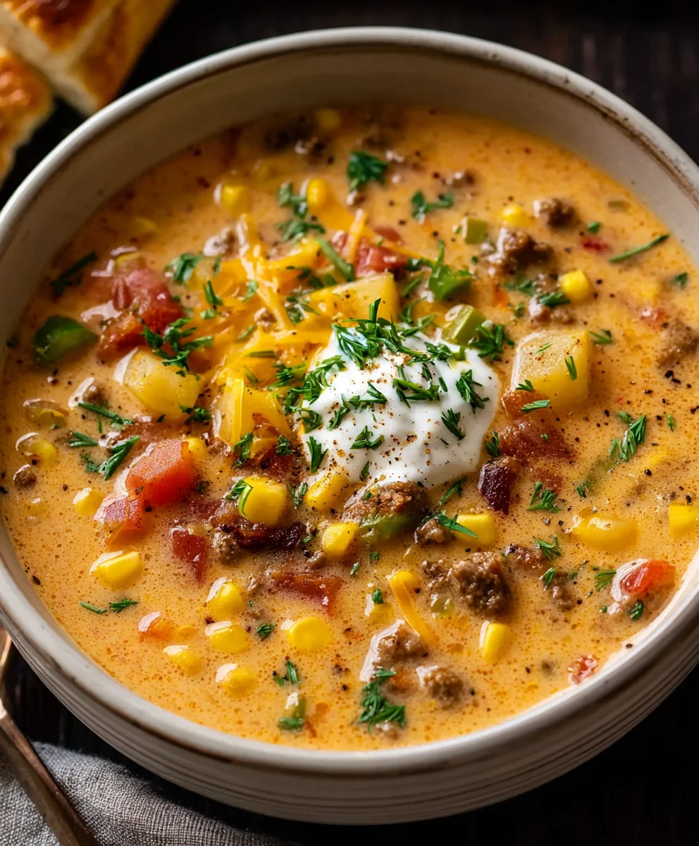 Creamy Cowboy Soup - Hearty Beef & Family Favorite