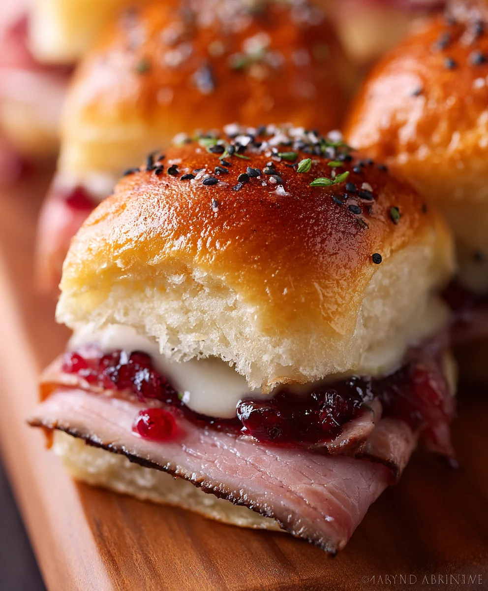 Beef-Beef Ham Cranberry Sliders-Savory Holiday Bites