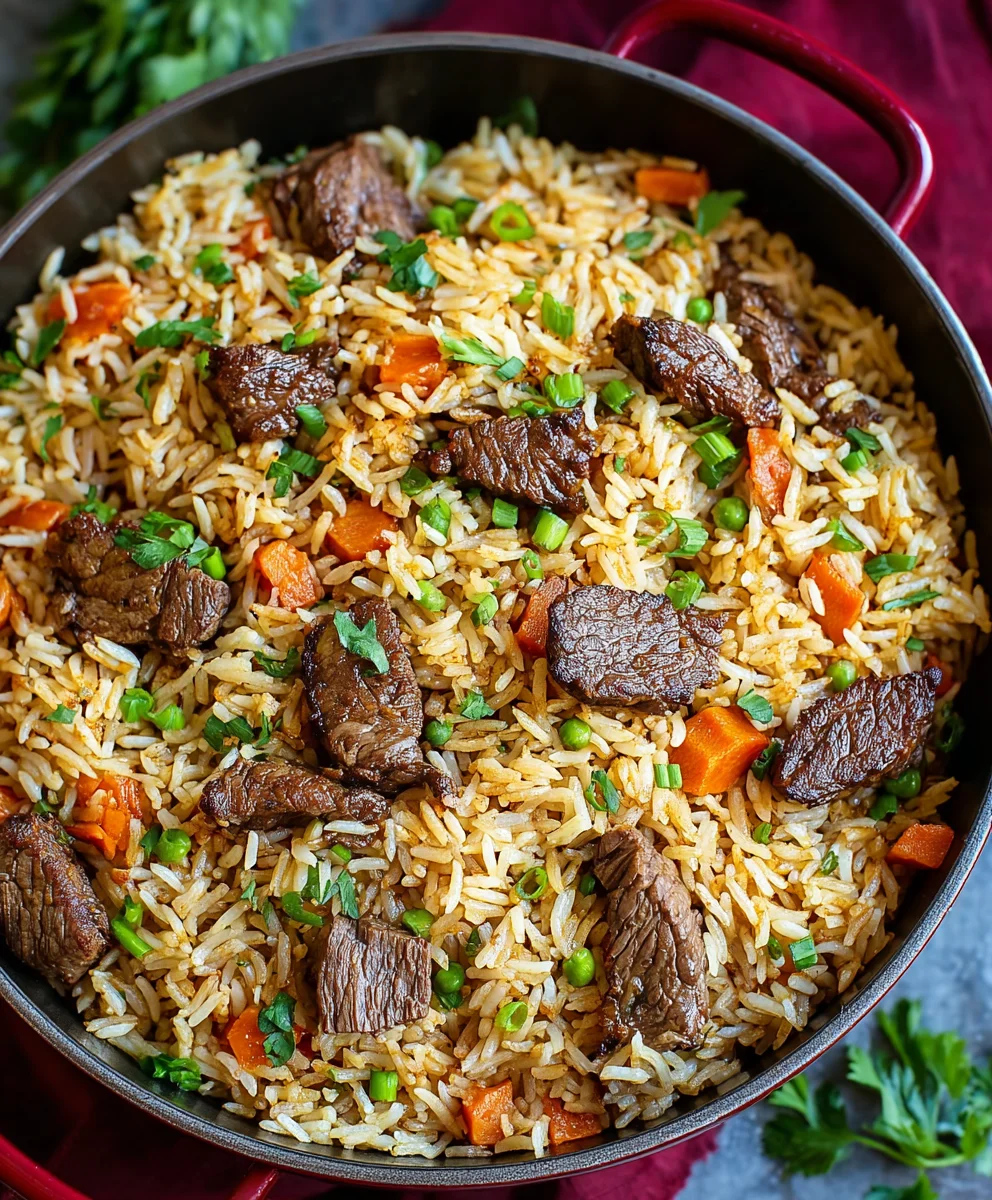 Delicious Beef Rice Plov- Authentic Flavor Recipe