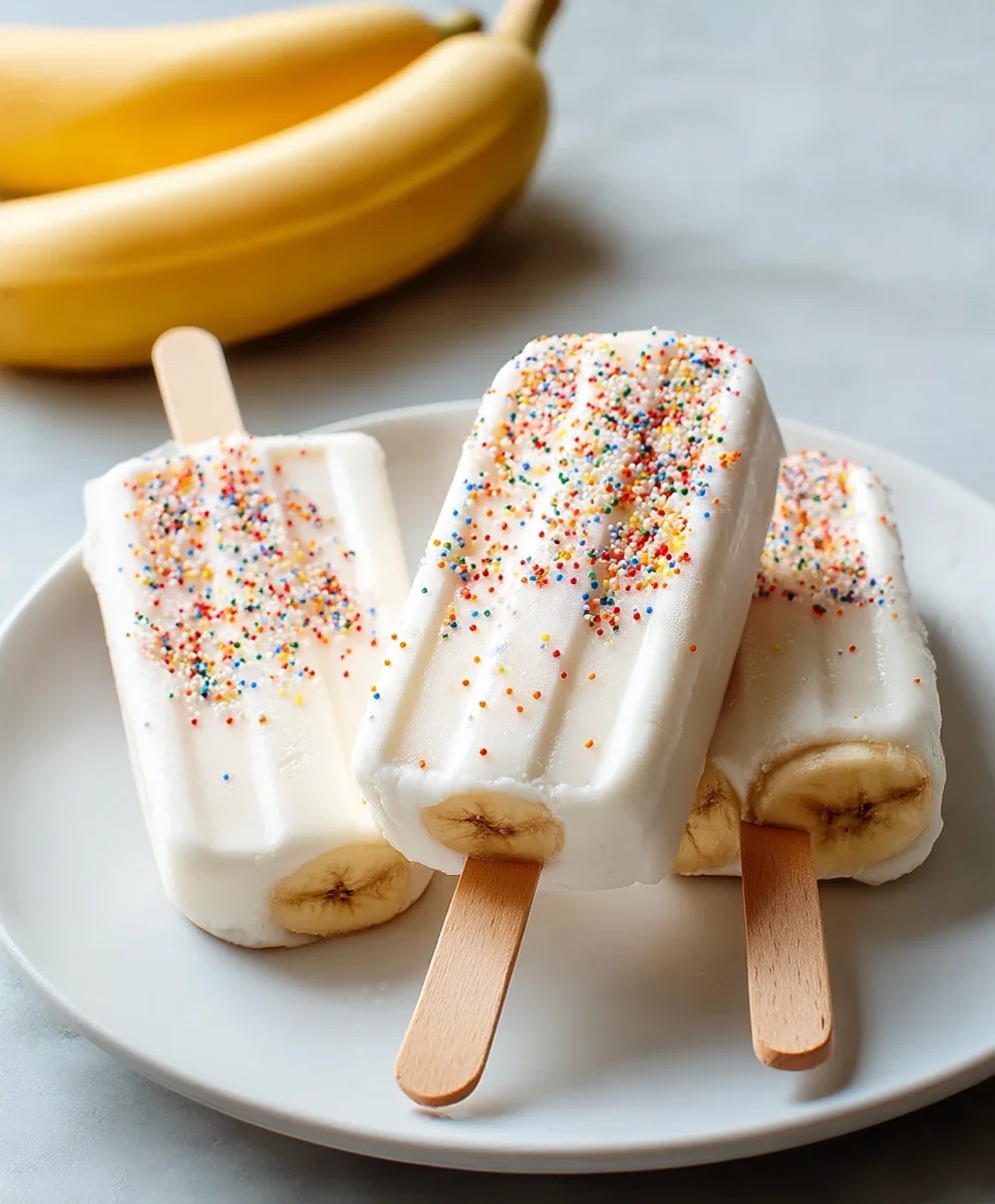 Frozen Banana Yogurt Pops-Easy & Healthy Treat
