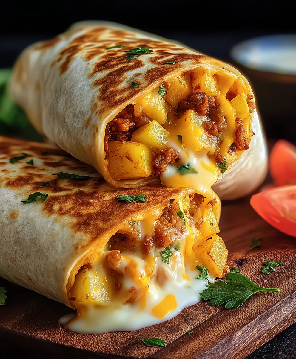 Cheesy Beef Potato Burritos - Easy Weeknight Meal