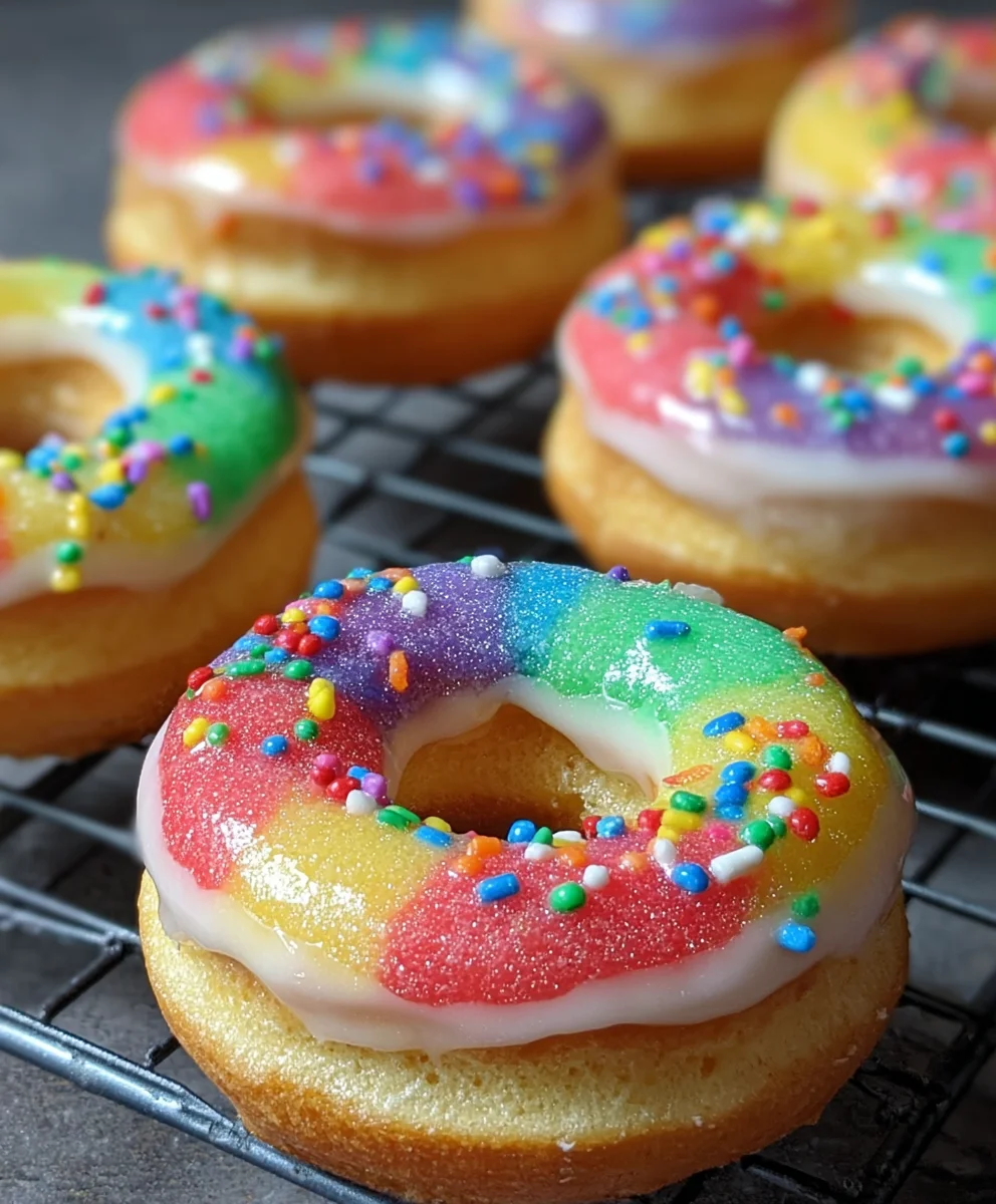 Mini Rainbow Donuts - Vanilla Bean Treat