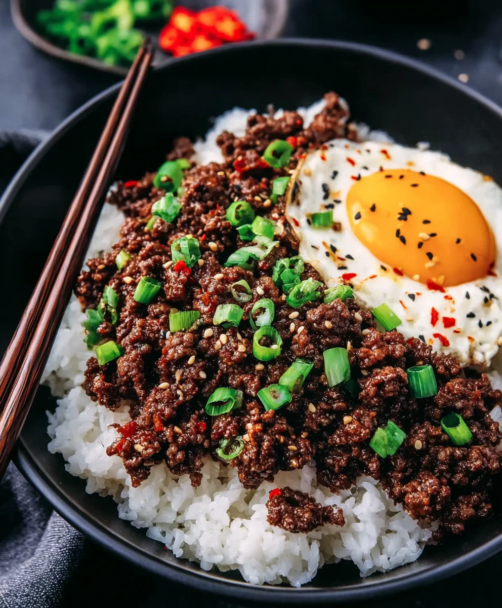 Quick Korean Ground Beef Rice Bowls-Easy Dinner