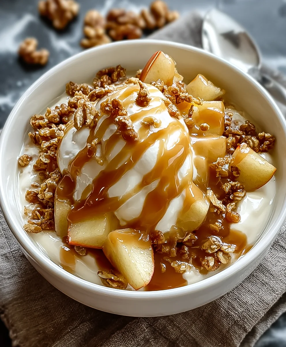 Caramel Apple Pie Yogurt Bowl-Healthy Treat