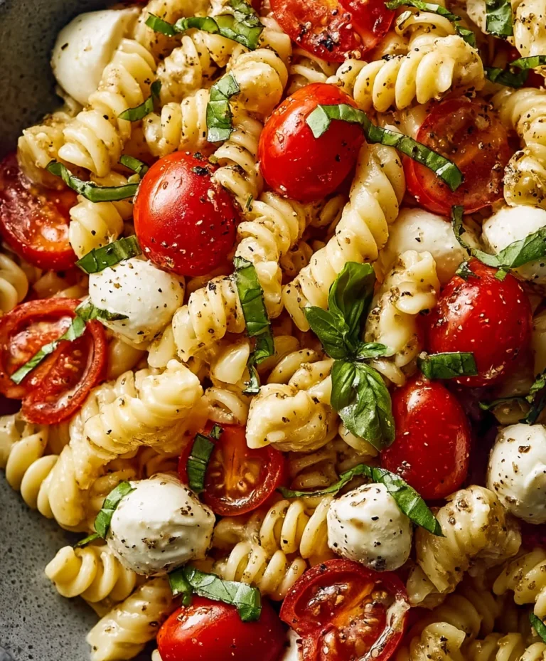 Creamy Caprese Pasta Salad-Easy Summer Meal