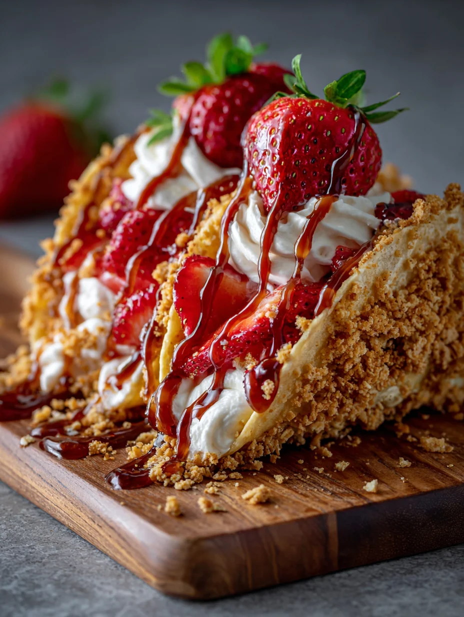Strawberry Crunch Cheesecake Tacos-Delicious Treat