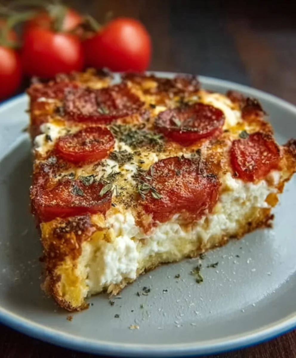 Pizza Cottage Cheese Bake-Easy Healthy Meal