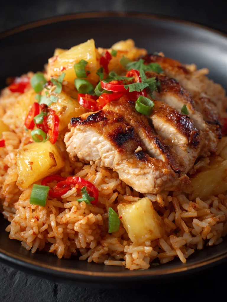 Sweet Pineapple Chicken Rice Recipe-Easy One-Pan Meal