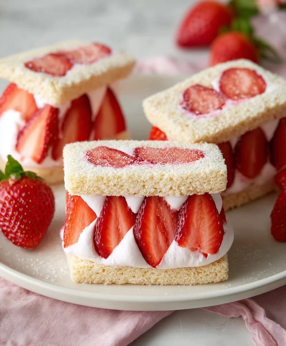 Strawberry Cream Sandwiches - Easy Sweet Treat