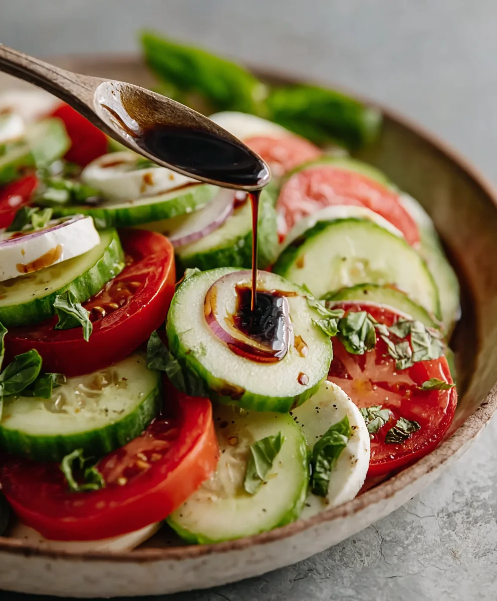 Fresh Cucumber Caprese Salad - Light & Refreshing Recipe
