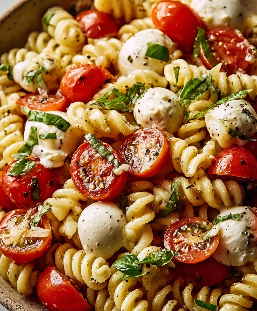 Creamy Caprese Pasta Salad-Easy Summer Meal