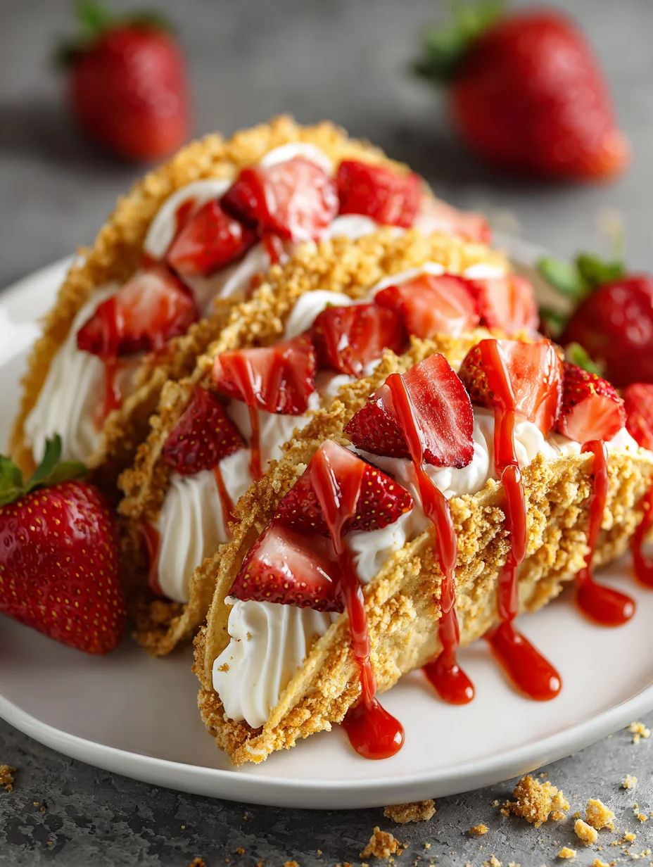 Strawberry Crunch Cheesecake Tacos-Delicious Treat