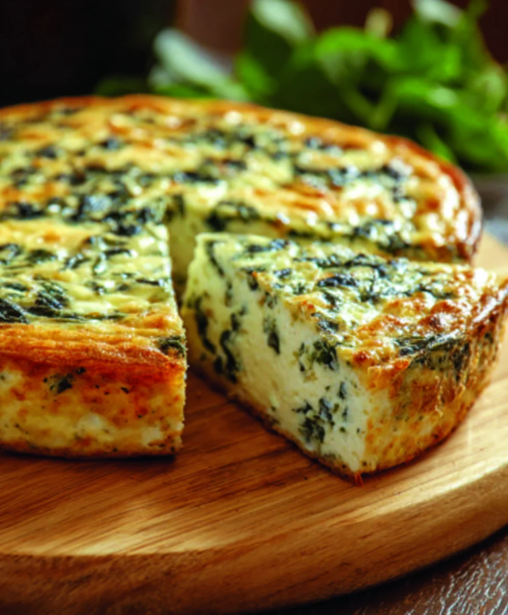 Spinach Cottage Cheese Crustless Quiche-Healthy & Easy
