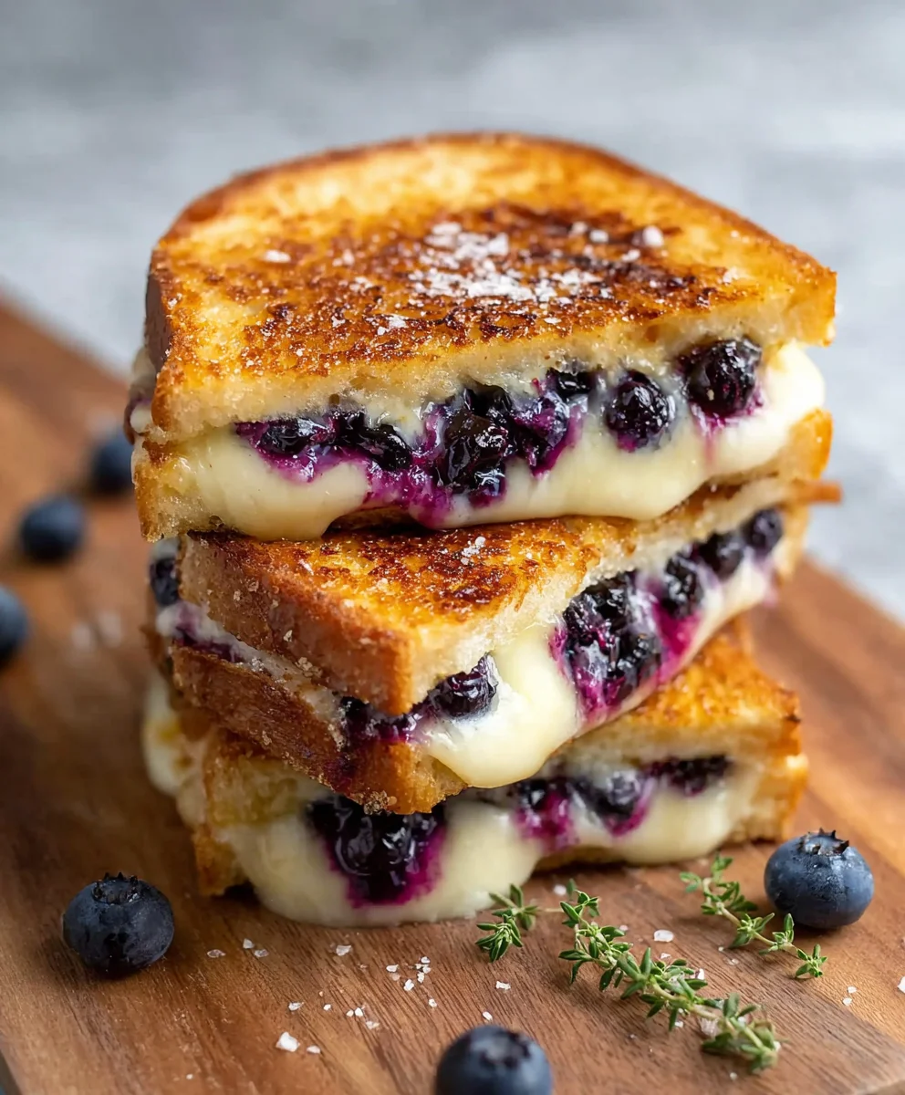 Crispy Blueberry Grilled Cheese - Sweet & Savory Delight
