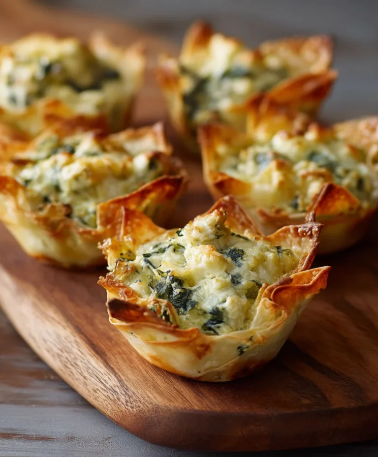 Spinach Artichoke Wonton Cups – Easy Appetizer