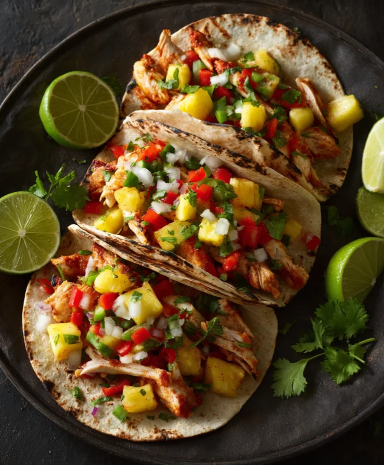 Easy Chicken Pineapple Tacos-Quick One Pan Meal