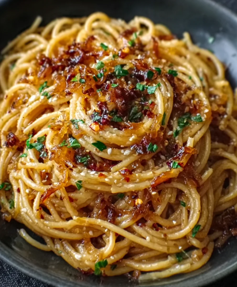 Caramelized Onion Pasta Chili Oil - Sweet Spicy Flavor