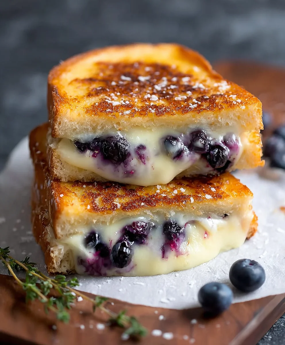 Crispy Blueberry Grilled Cheese - Sweet & Savory Delight