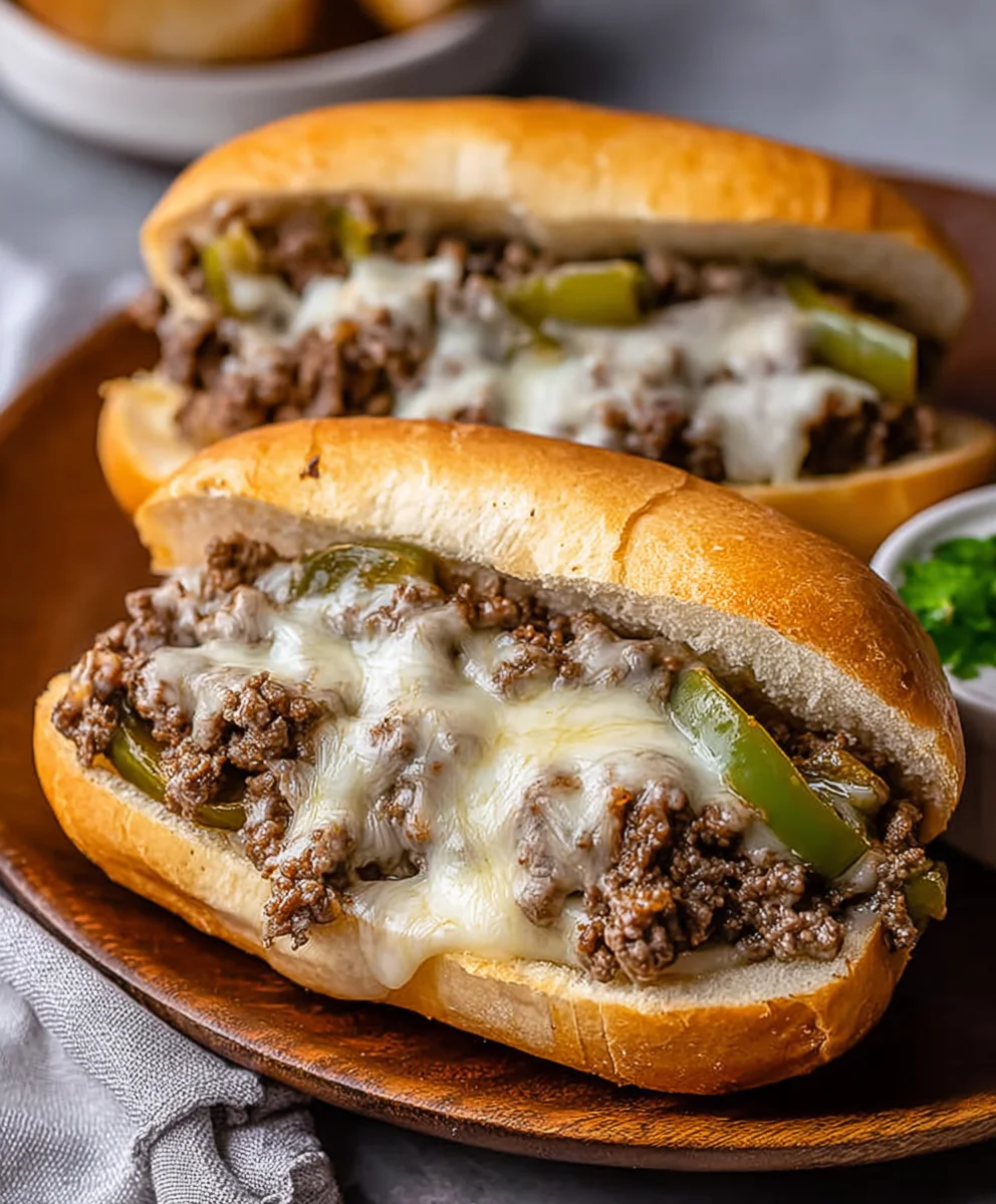 Easy Ground Beef Philly Cheesesteak Recipe