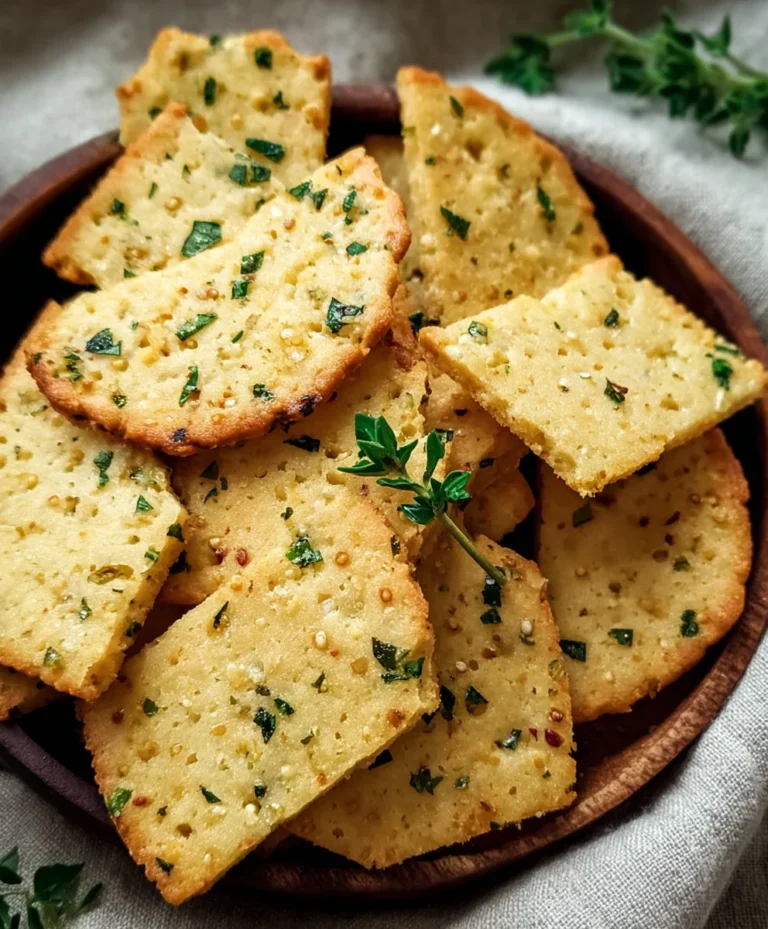 Garlic Herb Chickpea Flour Crackers-Easy Recipe