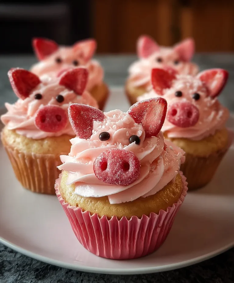Strawberry Piggy Cupcakes- Cute & Delicious Dessert