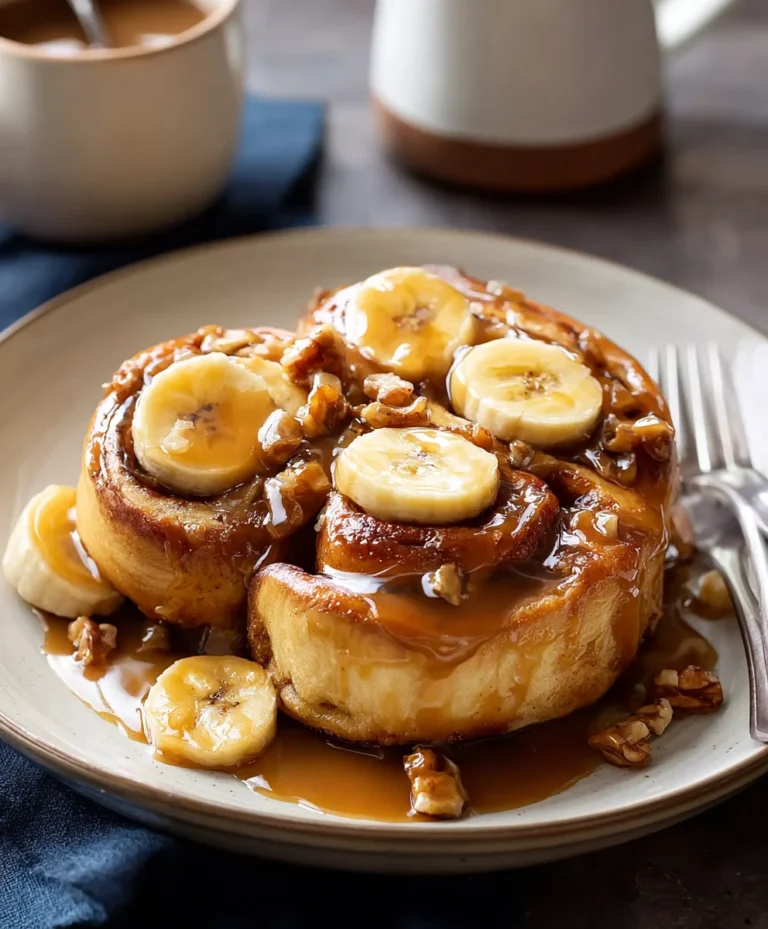 Bananas Foster Cinnamon Rolls-Dessert Perfection