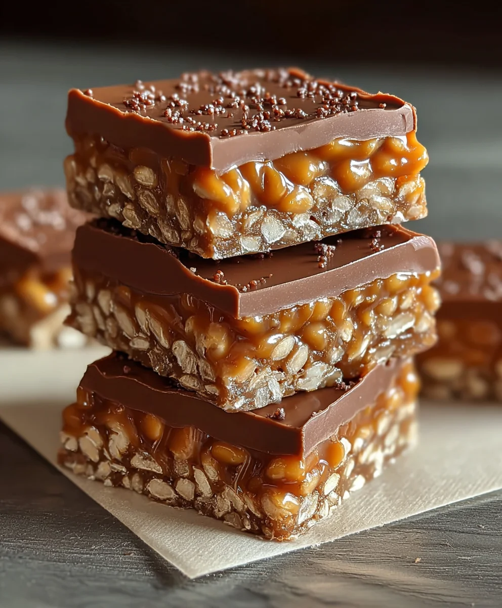 Caramel Fudge Crunch Bars-Sweet Salty Treat